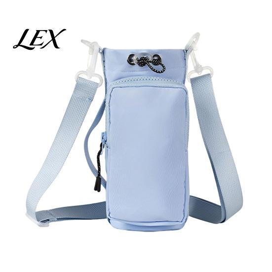 Protective Bottle Sleeve with Pocket Crossbody Water Cup Carrier, Wear-resistant Phone Pocket, Drawstring Small Item Storage Bag Closure Portable