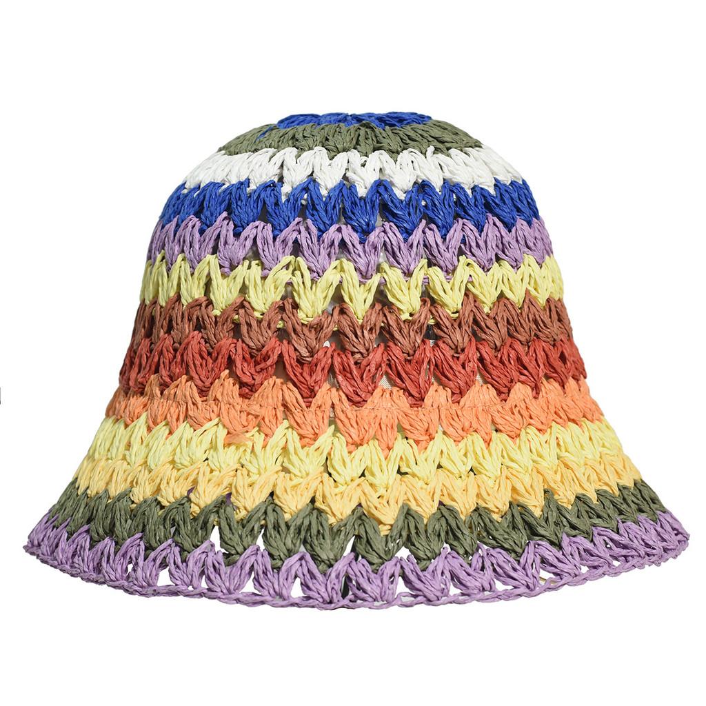 Rainbow Grass Bucket Hat With Wide Brim For Sun Protection And Summer Wear