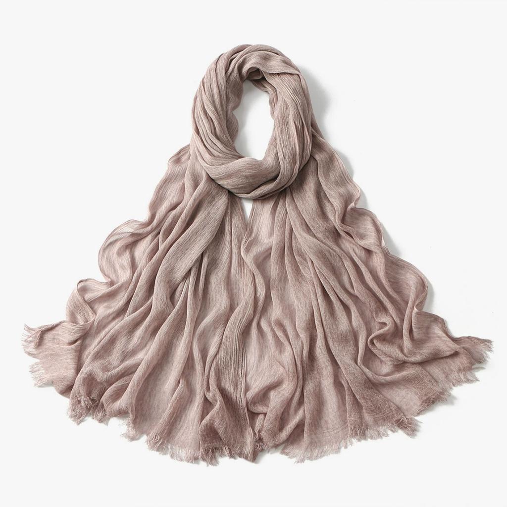190x80cm Crinkle Hijab for Women Muslim Scarf Shawl Tie-dye Headscarf Solid Color Islamic Turban Ramanda