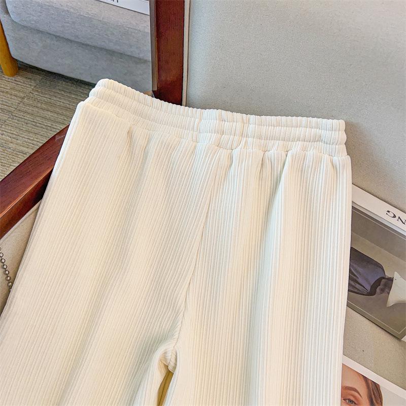 Extra Large Women's High-Waist Winter Velvet Pants, Loose Fit, Sizes Up to 300 Jin, Style 5183