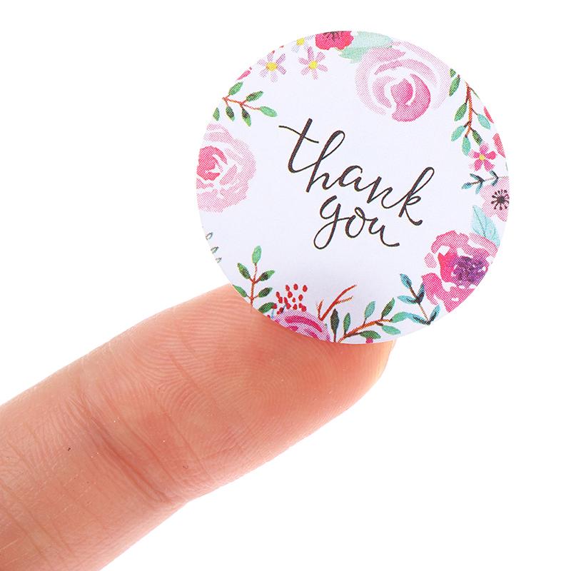 500 Labels/roll Thank You Sticker Seal Labes Flower Stationery Sticker