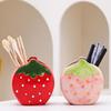 Toothbrush Holder Strawberry Pen Holder for Desk Cute Pink Vase Decor Makeup Brush Pencil Holder Kawaii Desk Accessories Aesthetic Office Home Decor