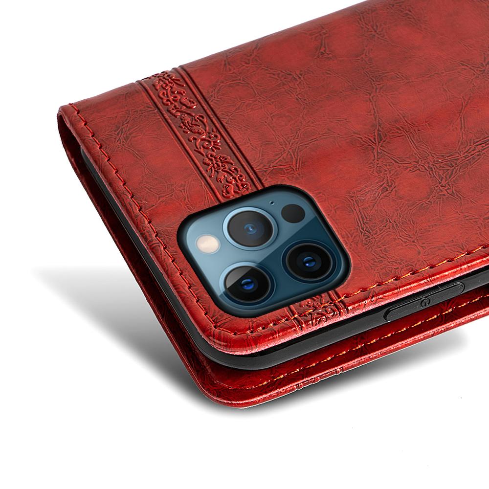 For iPhone 16 Pro Max Leather Case Flower Imprint Wallet Phone Cover with Side Buckle