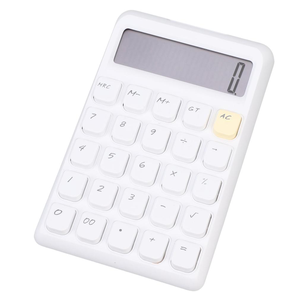 Solar Calculator 12 Digits Large Display Responsive Mechanical Buttons Cute Basic Standard Calculator for   Study