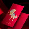 4pcs Relief Pattern 2026 Spring Festival Lucky Money Bag Year of The Horse Red Packet  Wedding
