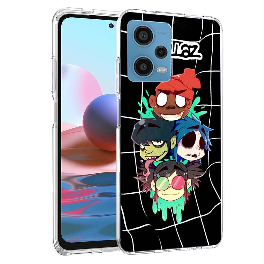 Gorillaz Anime Phone Case For Redmi Note 13 12 14 15 Pro Plus 13R 11 11T 11E 11S 10 Pro 10S 9 9S Cover Cell Clear TPU Capa Cases