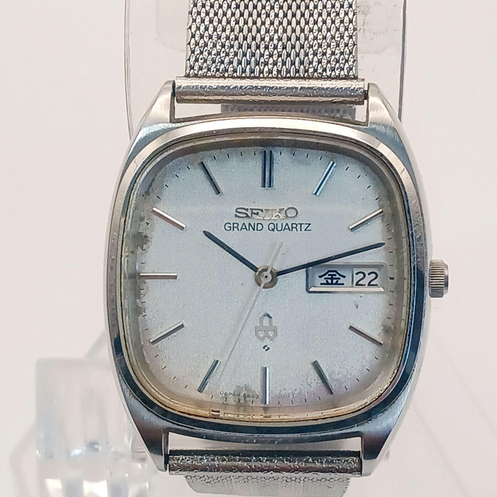 Used [In good working condition] 0522-2 SEIKO GRAND QUARTZ Seiko Grand Quartz 4843-5011 Men s Watch Square Day Date