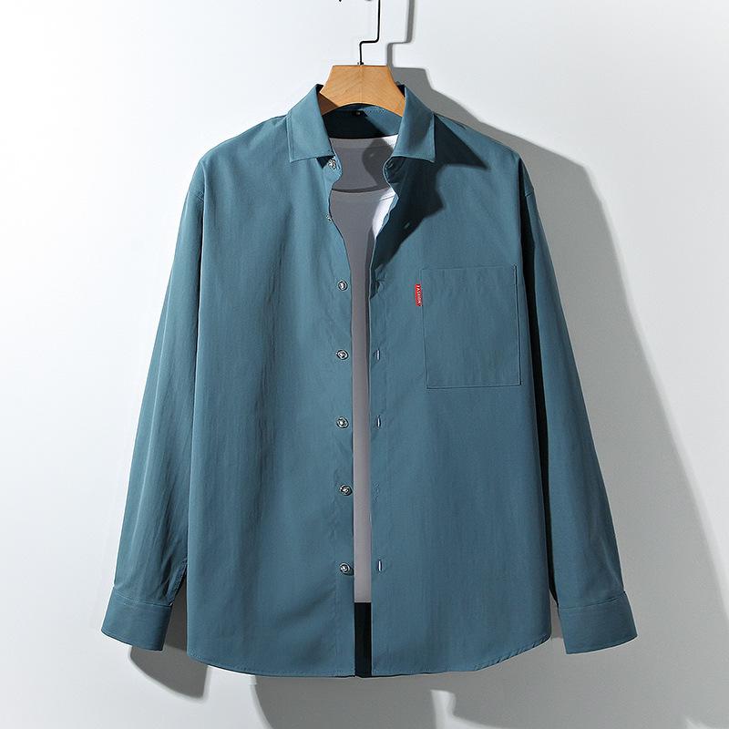 Spring and Autumn Long Sleeve Casual Loose Jacket Large Size Solid Color Japanese Shirt T-Shirt