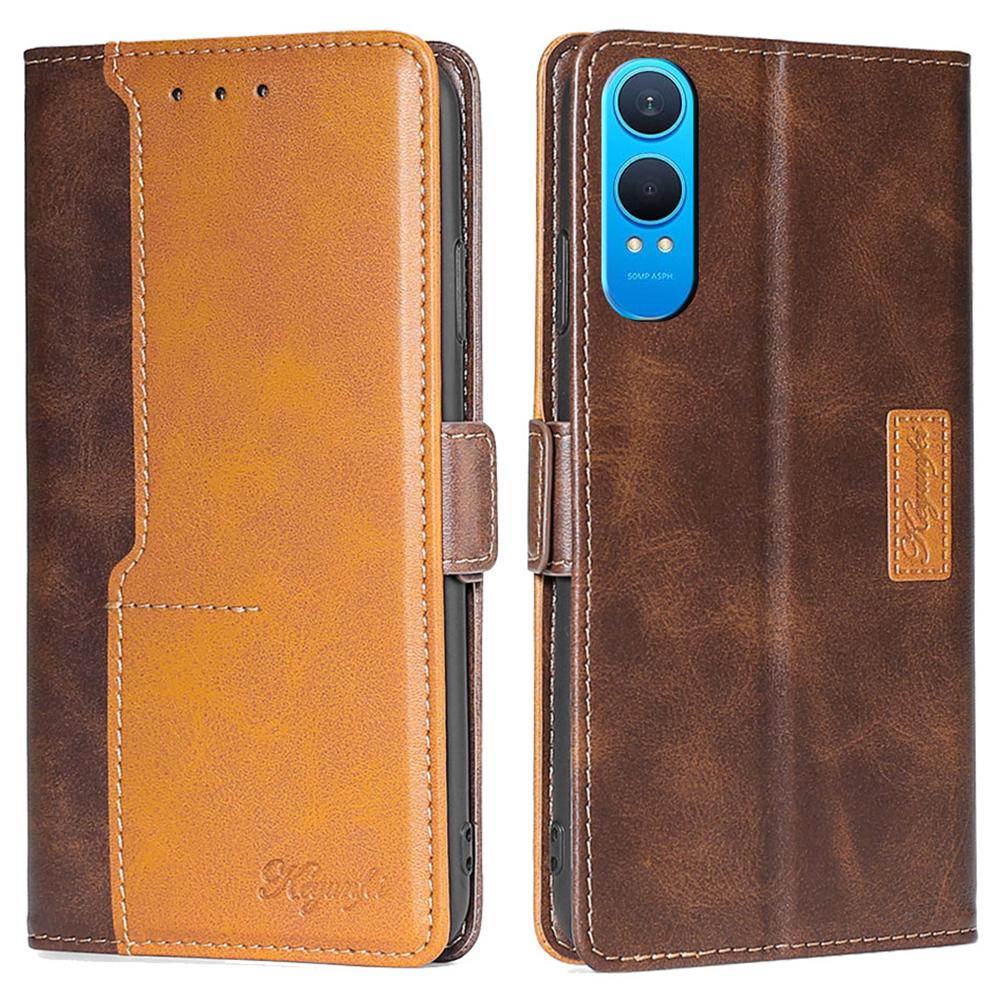 

For OnePlus Nord CE4 Lite 5G/Oppo K12x 5G (China) Case Contrast Color Wallet Leather Phone Cover F