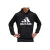 Adidas Classic Logo Print Drawstring Hoodie, Men Daily Outdoor Sports Casual Long Sleeve Sweatshirt Black GH6663
