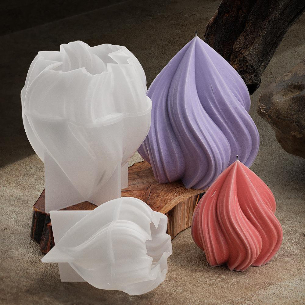 Spiral Water Drop Candle Silicone Mold DIY Aromatherapy Plaster Handmade Soap Epoxy Resin for Candle Making Home Decor Crafts