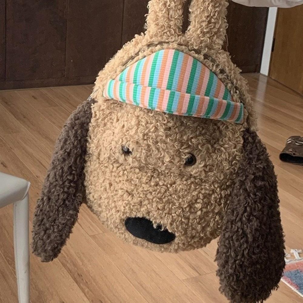 Stuffed Cartoon Plush Backpack Versatile Students School Bag  Kids Playing Supplies