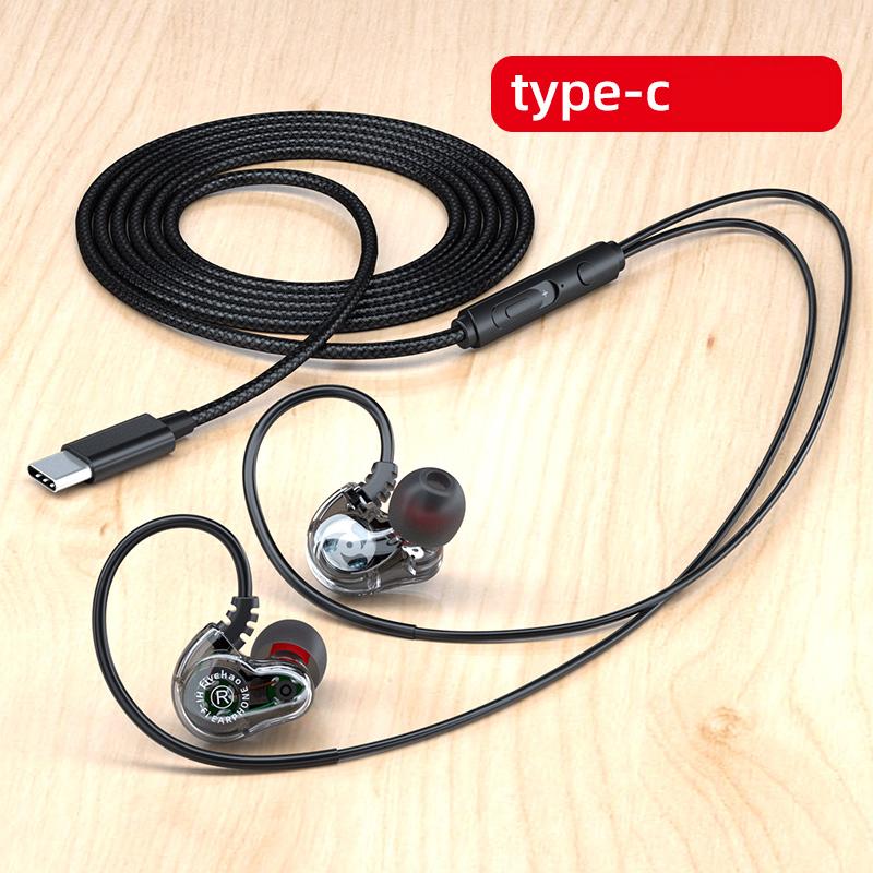 NEW Quad Core Earphones 9D Surround Sound Bass Type C&3.5mm In Ear Headphones Noise Reduction Earbuds Gaming Headset for Samsung