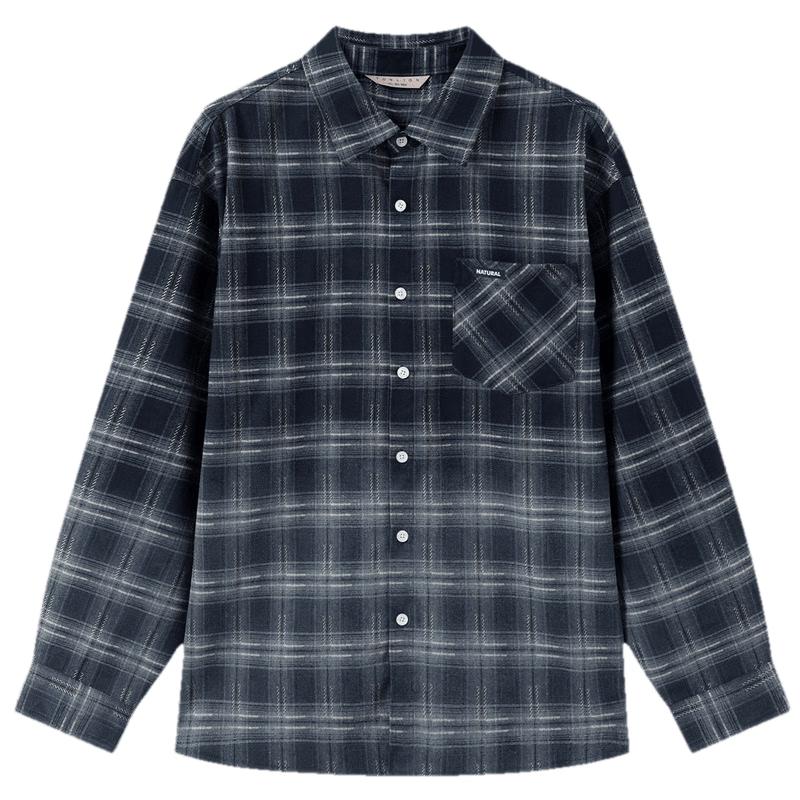

TonLion Men s Plaid Long-Sleeve Casual Shirt L