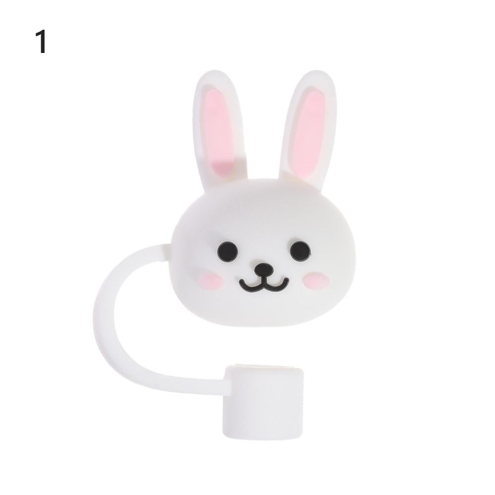 1pcs Reusable Straw Tips Airtight Cartoon Plugs Cover Silicone Straw Plug Cup Accessories Drinking Dust Cap