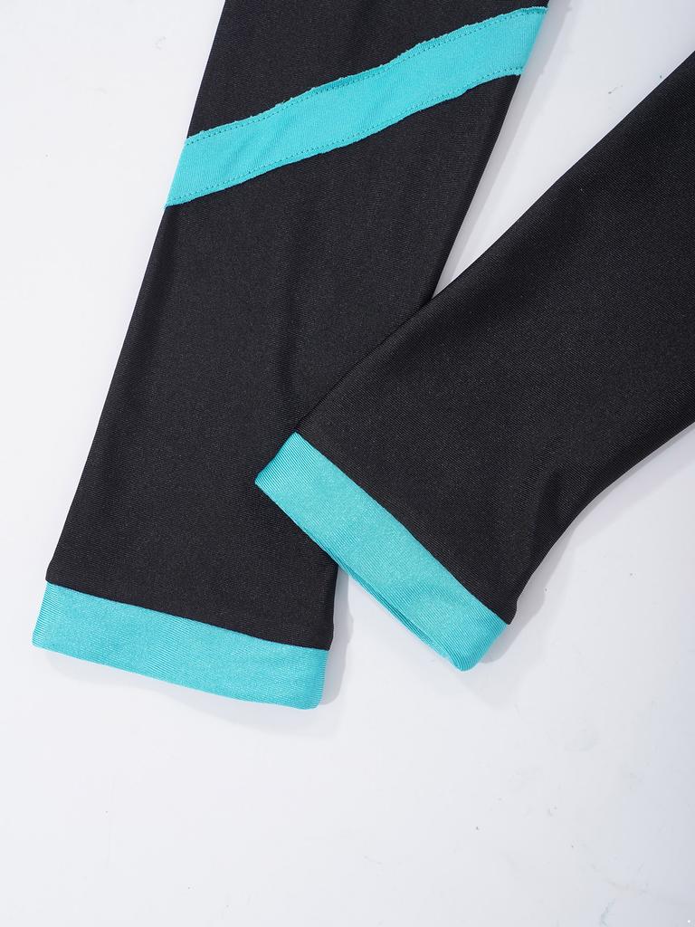 Girls Athletic Leggings Yoga Pants Sleeveless Crop Tank Tops for Kids Workout Cheer Dance