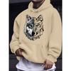 Men's Casual Versatile Style Fashion Hoodie, Wolf Print