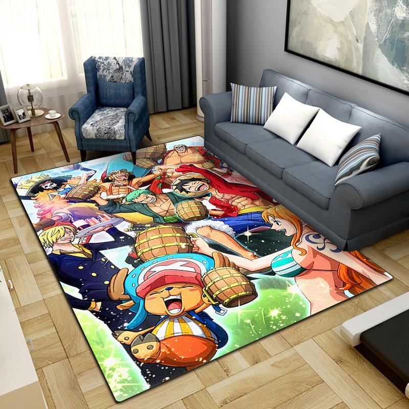 One Piece Anime Puzzle Druck Teppich Wohnzimmer Heim Mode Dekoration Büro Schreibtisch Stuhl Teppich LXR156