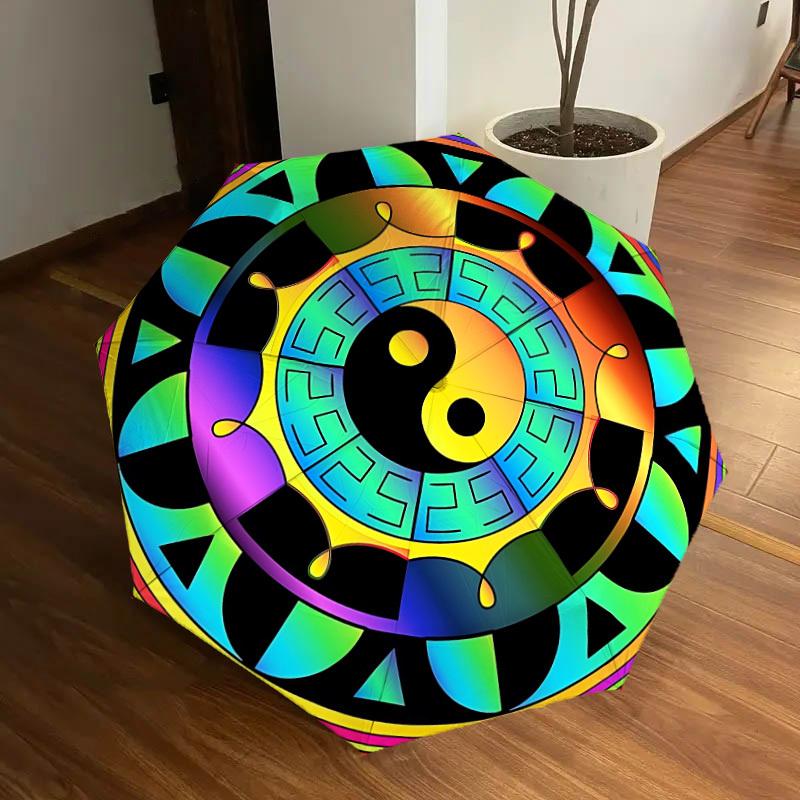 

1pc Yin Yang Symbol Automatic Folding Umbrella, Portable Collapsible Design, 8-Rib Iron Frame, Outdoor Accessory yy250905088