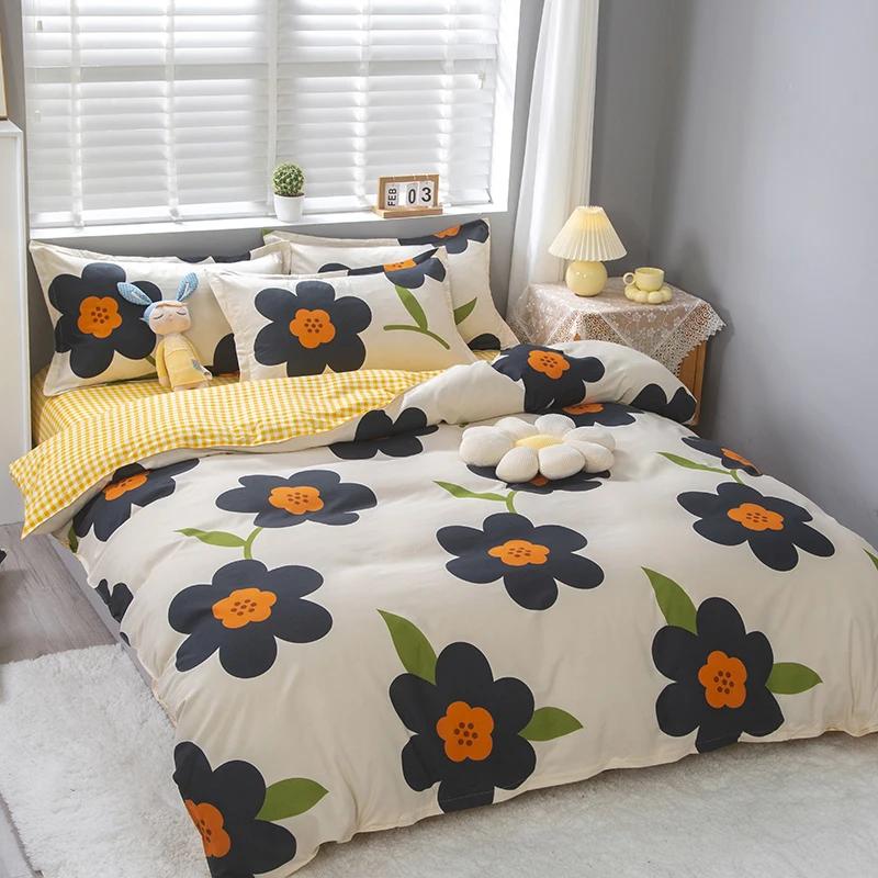 White Green Botanical Floral Duvet Cover Set Queen Reversible Gold Paisley Pattern Bedding Set Soft Microfiber Comforter Cover