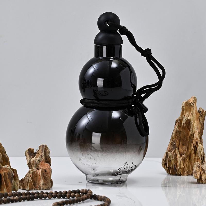 Purple Qi Sunrise Wukong Gourd Bottle - National Style Portable Water Cup