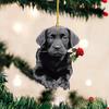 Cute Cat Dog Rose Pendants 2D Acrylic Keychain Novel Pet Themed Charm for Car Mirror Bag Home Festive Decoration