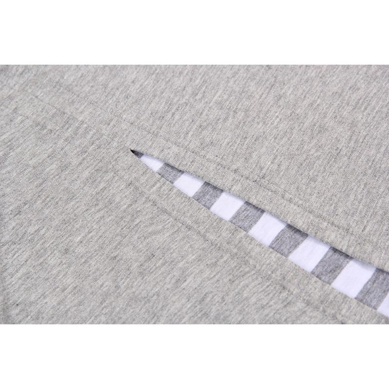 Frühlings- und Herbst Damen Rundhals Dehnbar Locker Streifen Patchwork Bluse