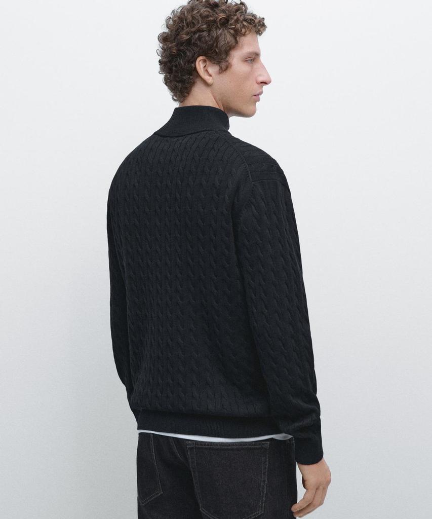 Masimodutti Zipper Detail Turtleneck Knit Sweater