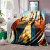 1PC Crowning of Mary Holy Spirit Faith-printed Flannel Blanket Soft and Warm Suitable for Home Travel Picnics Camping and RV