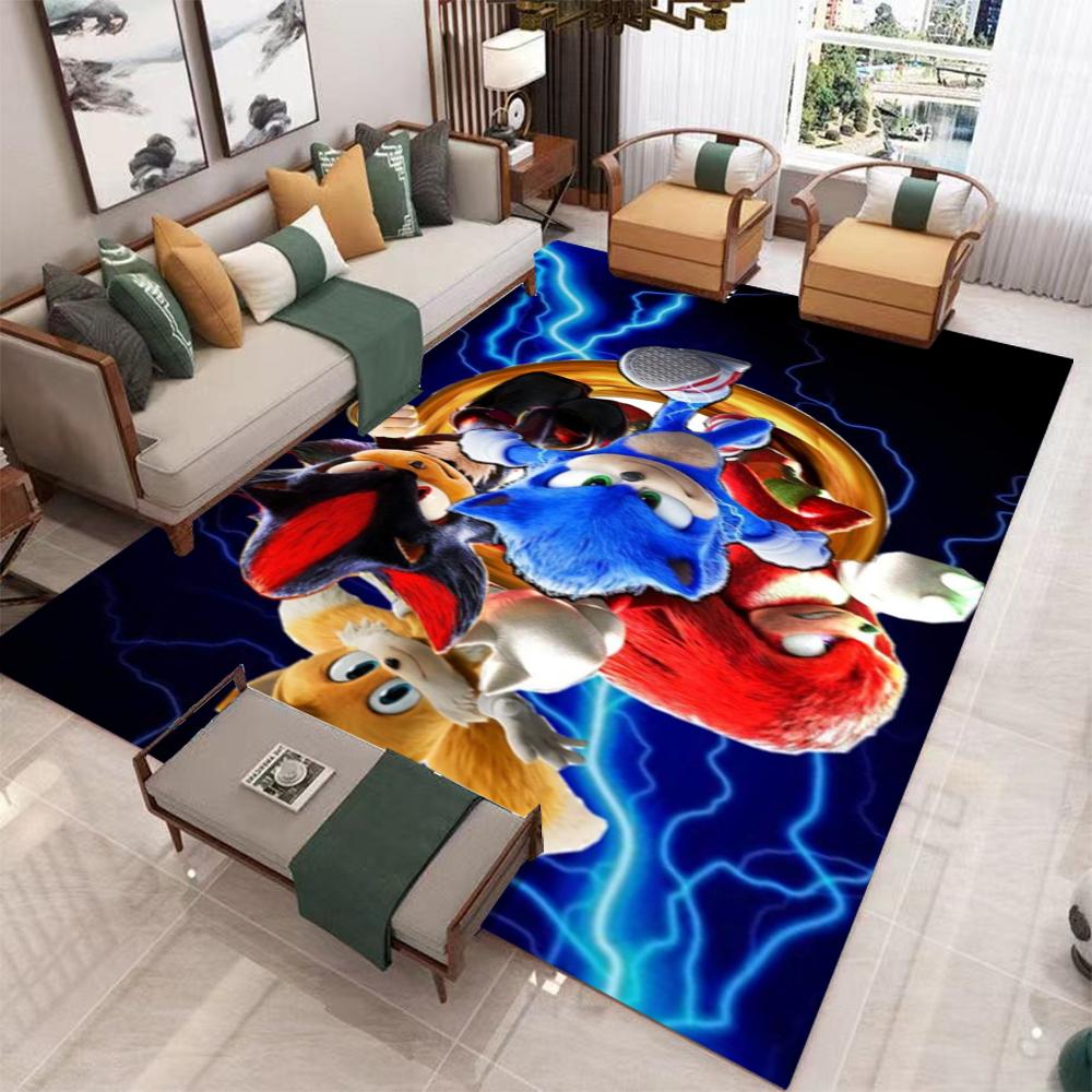 S-Sonic Anime Characters Carpet for Living Room Home Sofa Decoration,Children Game Large Decor Floor Mat Yoga Mat Large Carpet