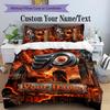 City Flames Personalized name text Bedding Set, 1 Duvet Cover & 2 Pillowcases Soft Comfortable Bedroom Home Textile Décor