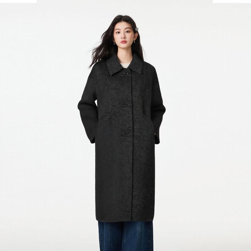 FivePlus Women's Korean Style Long Wool Blend Winter Coat