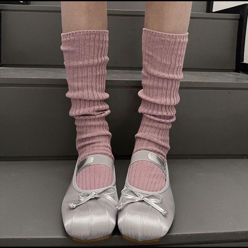 Women's Chunky Knit Over-the-Knee and Mid-Calf Mesh Socks - Breathable Ice Silk, Perfect for Outer Wear