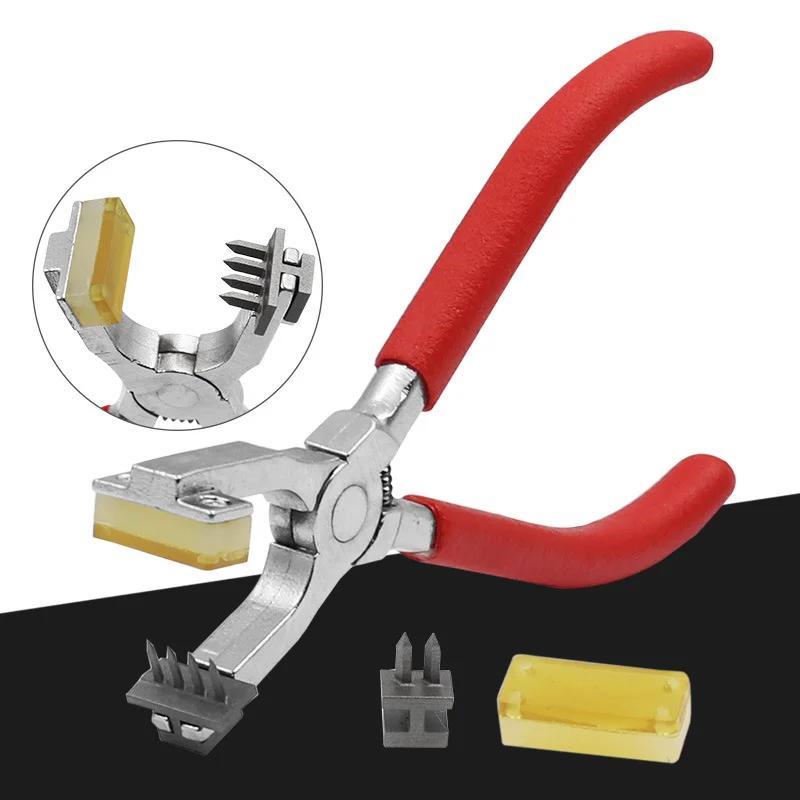 Creative Handheld Silent Leather Punch Pliers 4mm Diamond Stitch Chisel Craft Sewing Punch Tool For Leather Goods Making