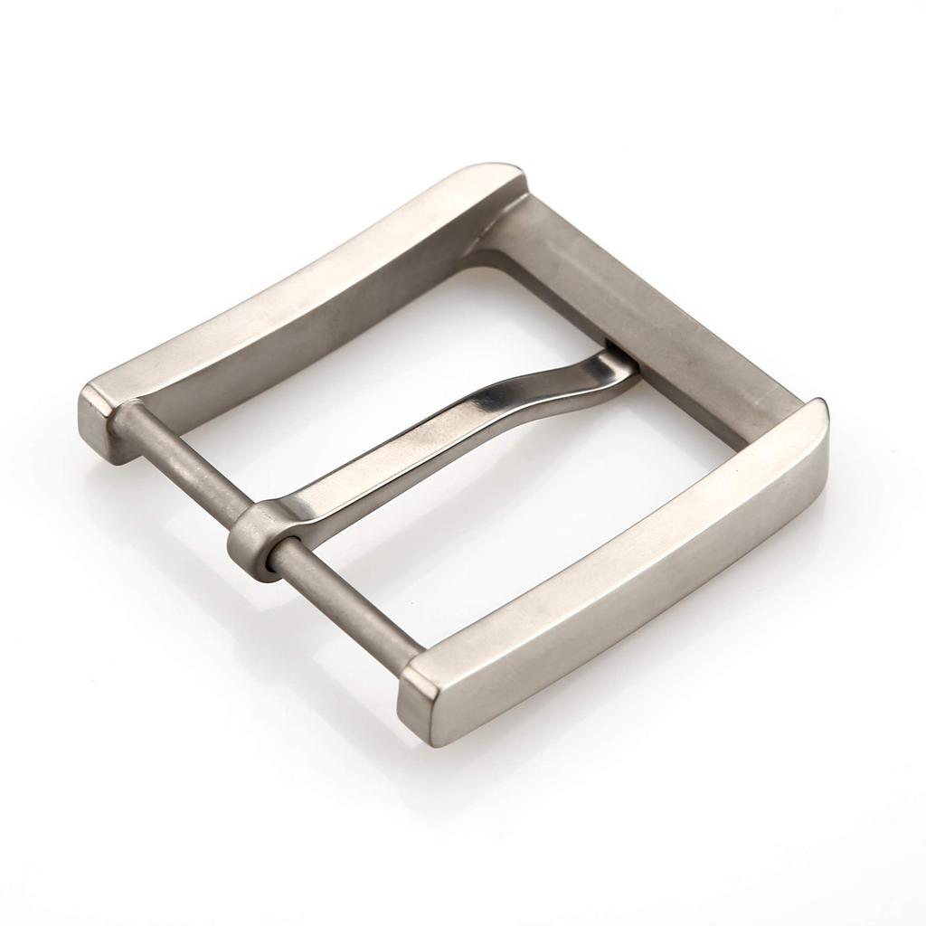 Kokoungkuan Belt Replacement Buckle Titanium 40mm Buckle Only Silver Leather Craft Hardware Men's (Round Corners)