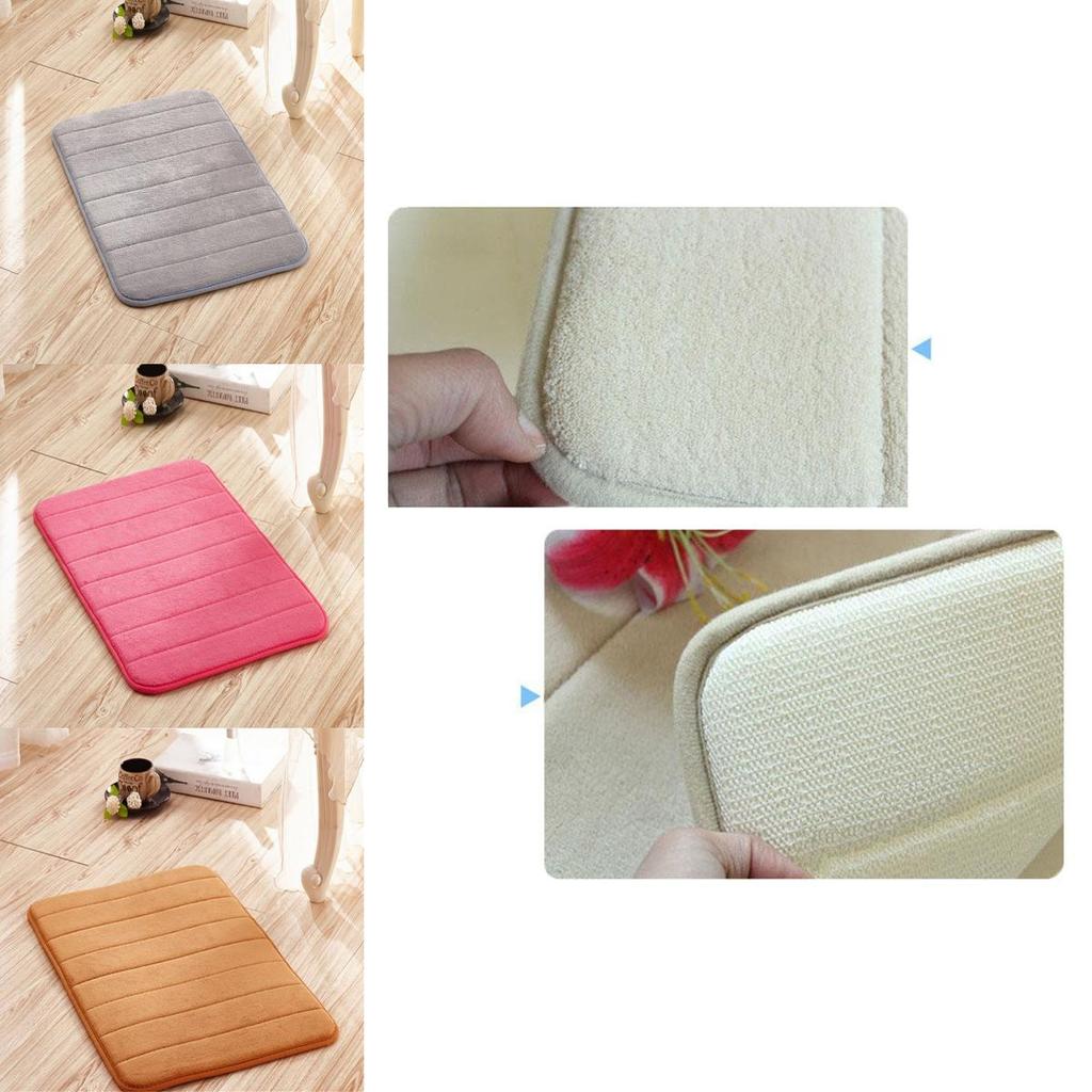 Luxuriously Soft Memory Foam Bath Mat With Coral Velvet And Non-slip Bottom