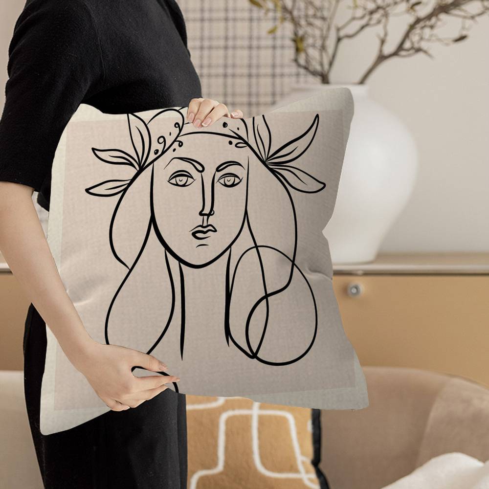 

Picasso Woman Office Cushion Pillowcase Car Cushion Cover45X45CM Lumbar Pillowcase Sofa Pillowcover 12x12Inch
