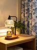 Aromatherapy American Style Flameless Fragrance Wax-Melting Dimmable Table Lamp with Rising-Falling Flame Effect for Bedroom Use