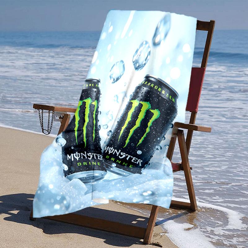 Beweis Strandtuch mit Monster Energy LOGO Muster - weich, saugfähig, schnelltrocknend, maschinenwaschbar - perfekt zum Schwimmen, Camping, Baden