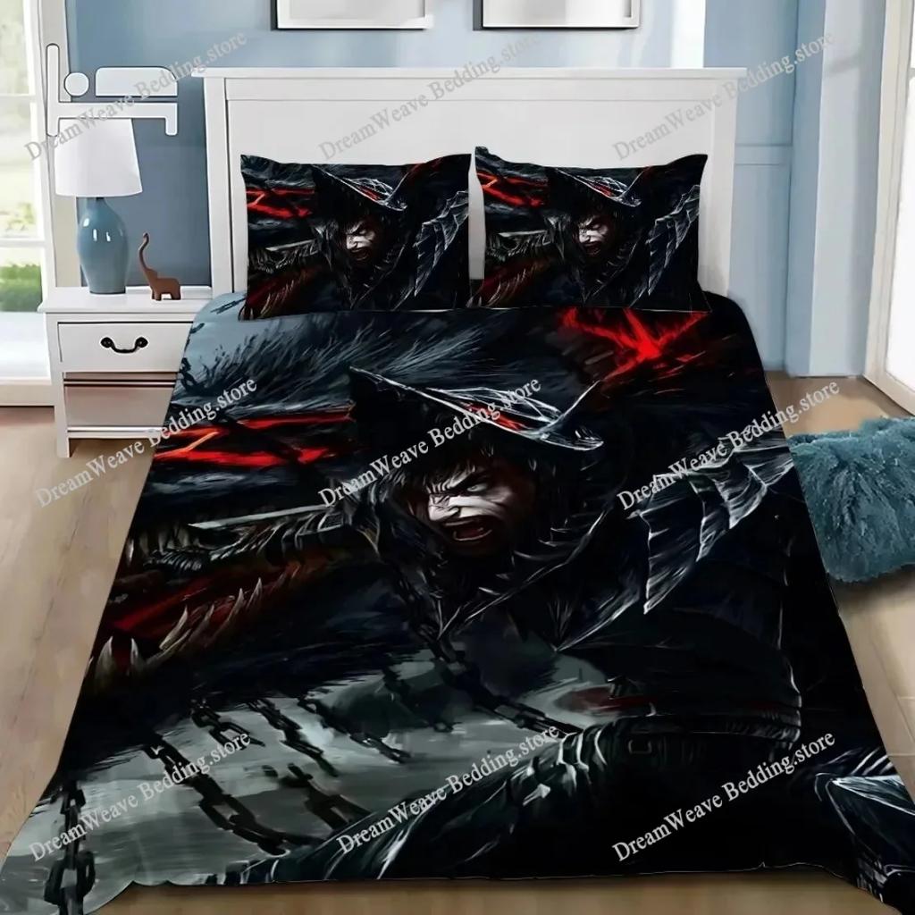 Fashion 3D Print Anime Bed Sheet Berserk Bedding Set Single Twin Full Queen King Size Bed Set Adult Kid Bedroom Duvet Cover Sets