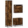 3 Piece Bathroom Furniture Set Smoked Oak Wood Based Material