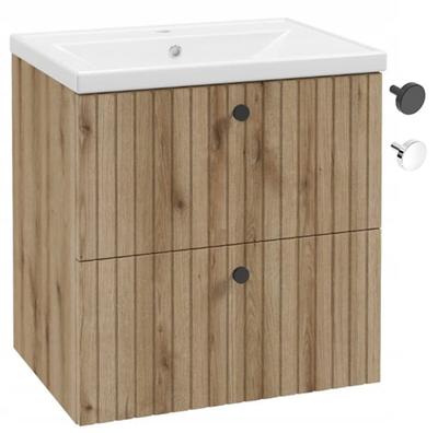 Bathroom Cabinet with Sink Oak Evoke Slatted Rietti