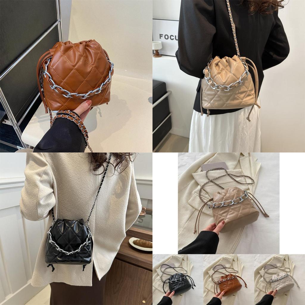 Fashionable Spring New Microfiber Bucket Bag With Stylish Quilted Design For Women