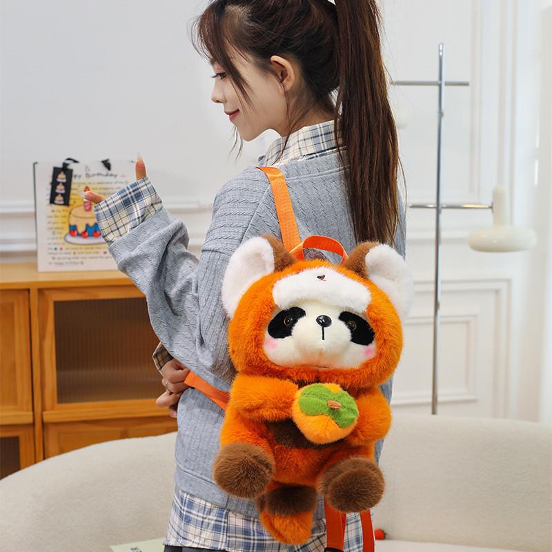 Red Panda Cuddle Plush Toy Wearing Hat Raccoon Children Birthday Gift Doll