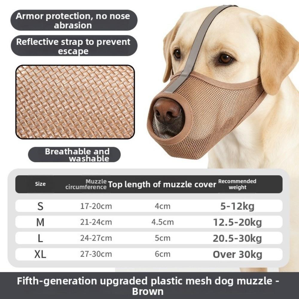 

PVC Dog Muzzle Washable Puppy Mouth Cover Portable Dog Face Cover Pet Supplies S