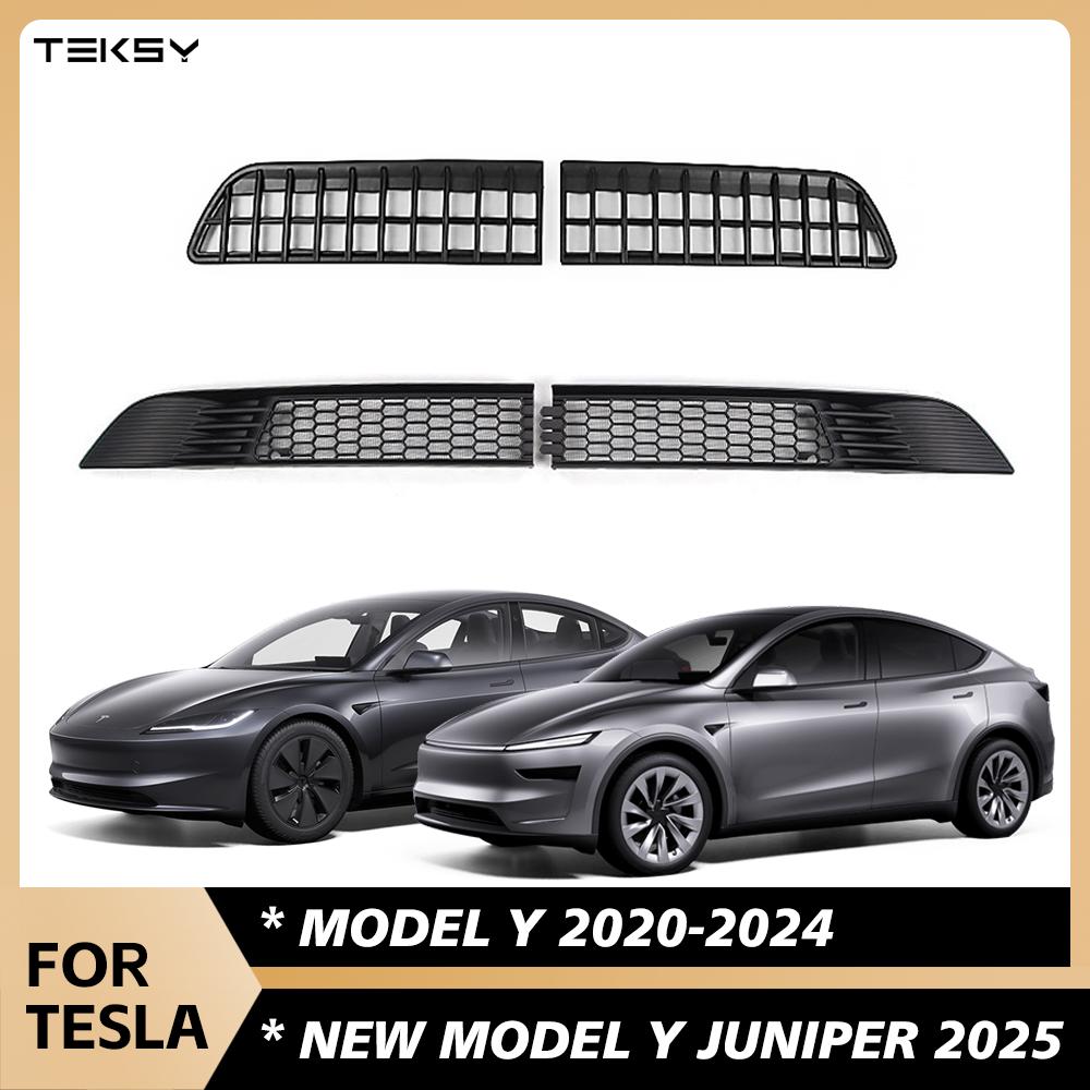 For Tesla Model Y 2020-2024 New juniper Launch 2026 Car Lower Bumper Anti Insect Net Anti Dust Proof Inner Vent Grille Cover