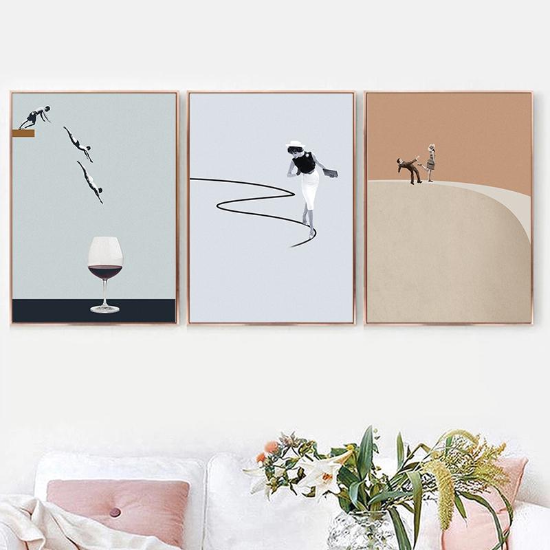Funny Collages Posters Abstract Wall Art Canvas Painting Picture Print For Modern Living Room Home Decoration Mural