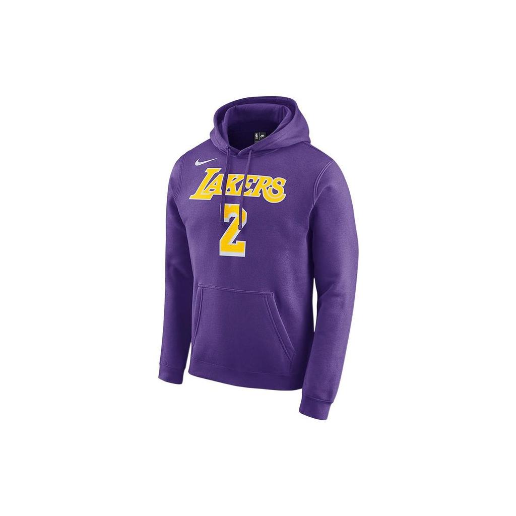 Nike Alphabet Logo Print Pullover Hoodie Men Tops Purple 929287-504