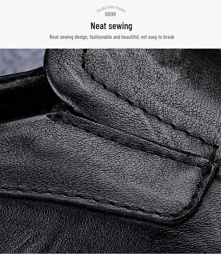 All-Season Men's Leather Shoes: Trendy British Style, Large Size Dad Shoes, Casual and Stylish.