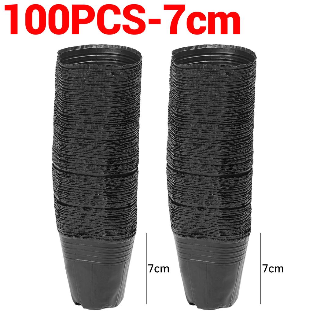 50/100PCS Plastic Black Seedling Nursery Pots Seed Grow Bags Flower Plant Breathable Container Garden Vegetable Planting Pots